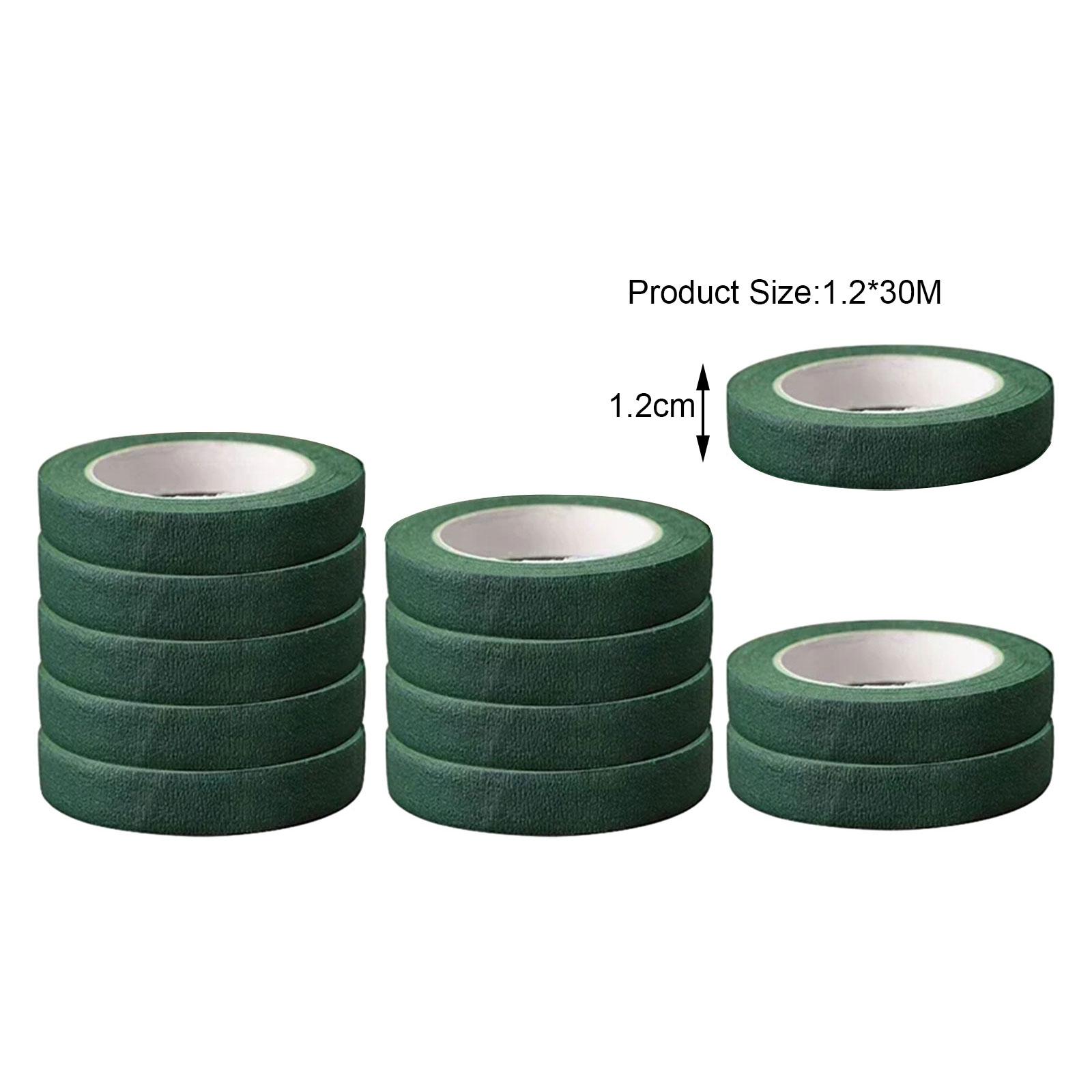 Floral Tape Green - 12 Rollen Blumenbänder, dunkelgrüne Blumenbänder, DIY