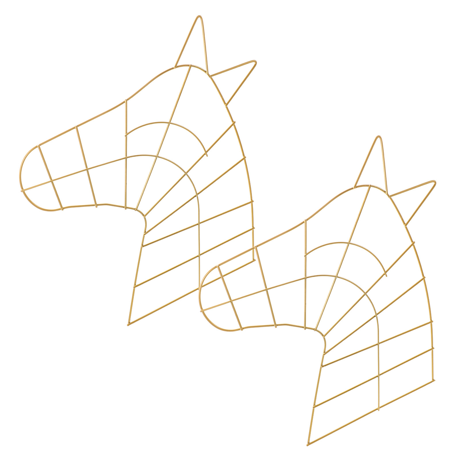 Wreath Form Wire - 2 Stück Metall-Kranzrahmen, goldene Pferdekopf-Weihnachts-Draht-Girlandenringe, DIY-Dankbarkeits-Hängeblumenkranzform
