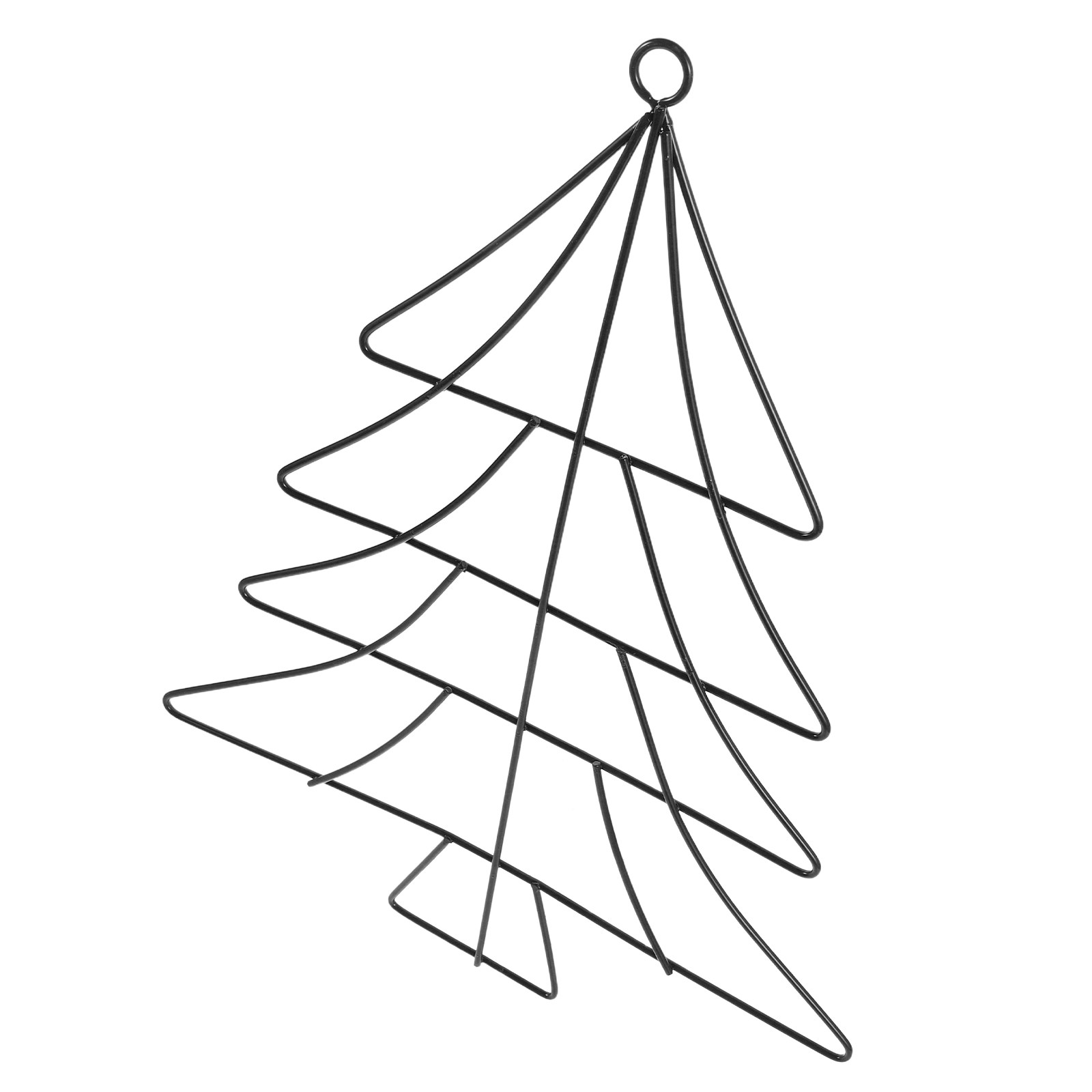 Wreath Form Wire - Weihnachtsbaumförmiger Metallkranzrahmen, Eisendraht-Kranzform, Schwarz, 12,89x9,82x0,08 Zoll,